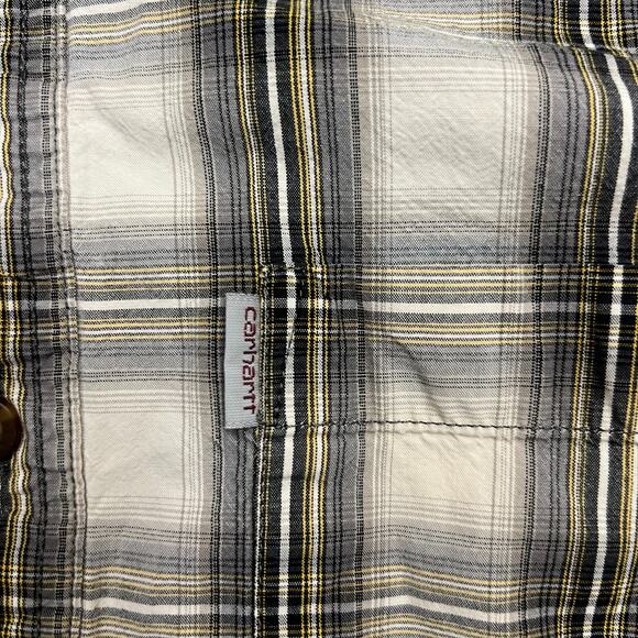 Carhartt Shirt Men's Large Multicolor Plaid 100% Cotton Relaxed Fit Button-Down - Picture 4 of 10